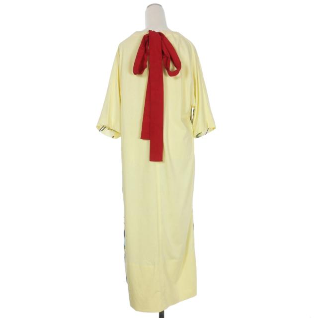 【中古】未使用品 マルニ MARNI 21AW フラワープリント ロングワンピース ドレス 36 イエロー ABJE0725Q0 国内正規_1