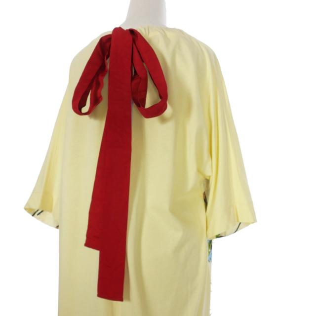 【中古】未使用品 マルニ MARNI 21AW フラワープリント ロングワンピース ドレス 36 イエロー ABJE0725Q0 国内正規_4