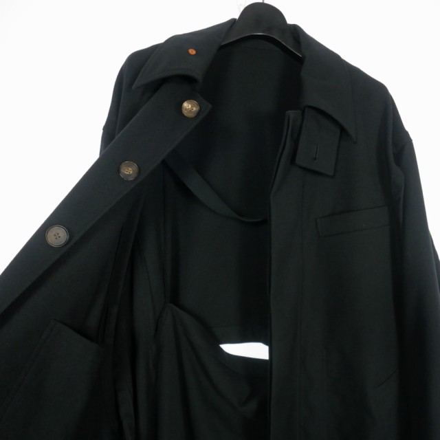 【中古】ベッドフォード BED J.W. FORD 19SS Over Soutien collar coat ver.1 オーバーサイズ  バックスリットS 黒 1｜au PAY マーケット