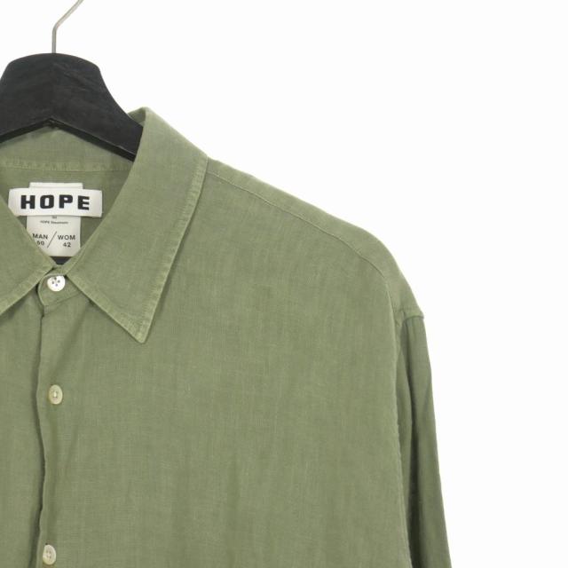 【中古】ホープ HOPE petit new standard レギュラーカラー シャツ 長袖 50 緑 グリーン 92 764 814 メンズ_3