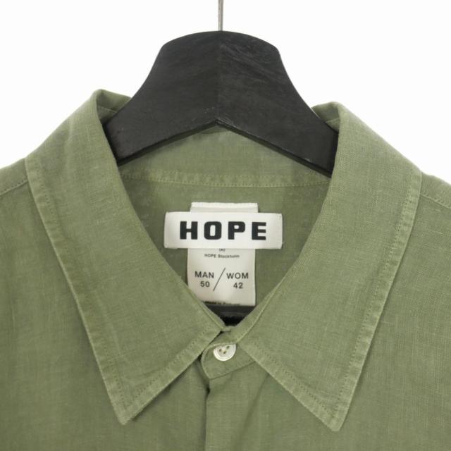 【中古】ホープ HOPE petit new standard レギュラーカラー シャツ 長袖 50 緑 グリーン 92 764 814 メンズ_4