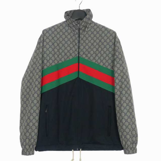 中古】グッチ GUCCI GG総柄 テクニカル ジャージー ジャケット ジップ