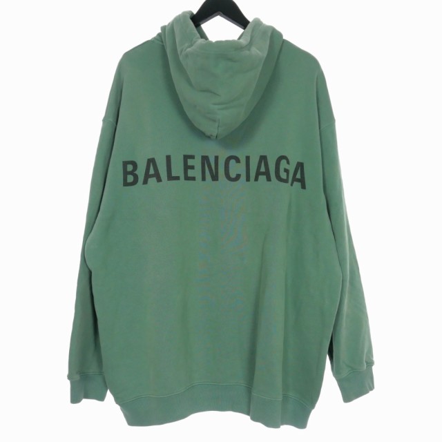 中古】バレンシアガ BALENCIAGA バックロゴ プリント パーカー