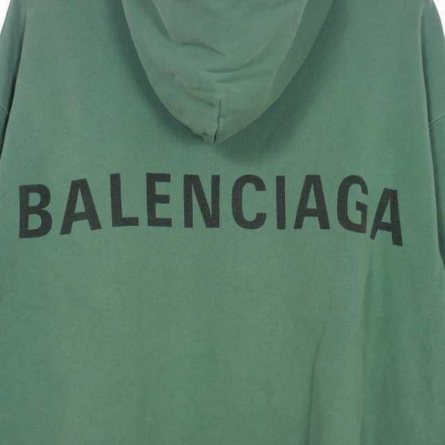 中古】バレンシアガ BALENCIAGA バックロゴ プリント パーカー