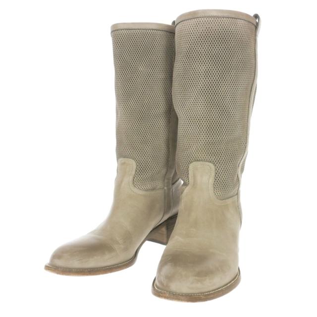 【中古】サルトル SARTORE レザー ショートブーツ メッシュ 靴 36 グレー SR2504 レディースの通販は