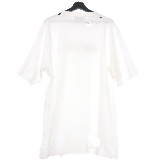 バレンシアガ 21SS デストロイ加工 オーバーサイズ Tシャツ XS ホワイト
