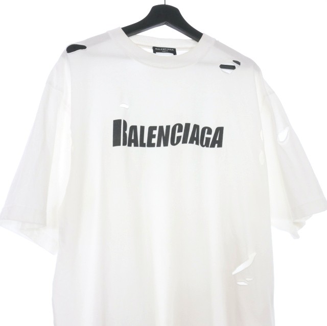 中古】バレンシアガ BALENCIAGA 21SS デストロイ加工 オーバーサイズ T