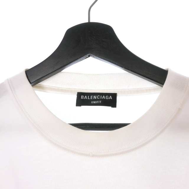 【中古】バレンシアガ BALENCIAGA 21SS デストロイ加工 オーバーサイズ Tシャツ カットソー XS ホワイト 白 651795 ｜au  PAY マーケット