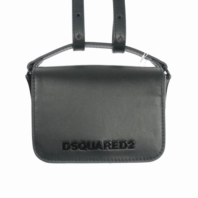 【中古】ディースクエアード DSQUARED2 23SS ミニ ロゴ クロス レザー ボディバッグ ショルダーバッグ 黒 CBM0044の通販は