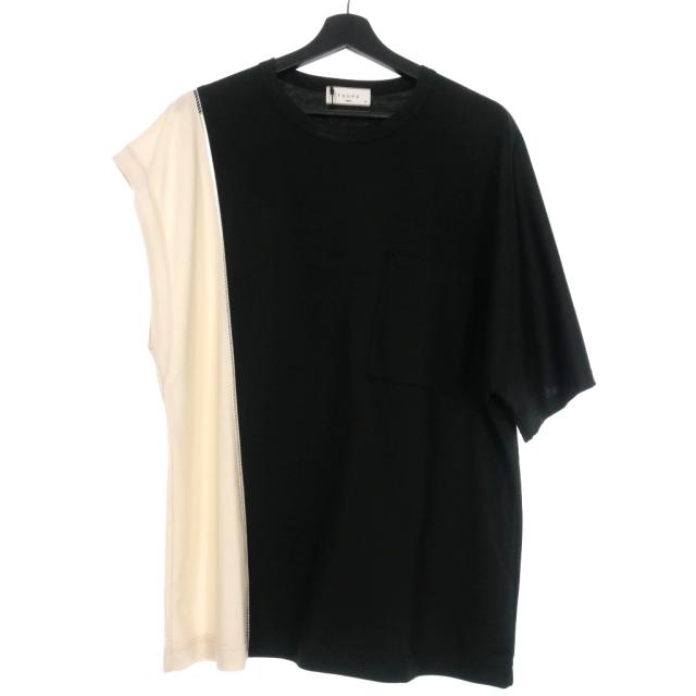 【中古】TAUPE アシンメトリースムースルーズ Tシャツ 半袖 02 ブラック ホワイト TPM23106004 メンズ