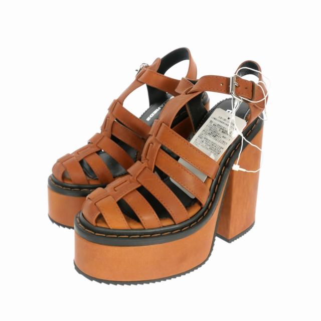 【中古】ディースクエアード DSQUARED2 22SS レザープラットフォームサンダル 牛革 36 ブラウン 茶 S83HS0191