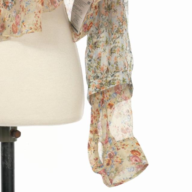 ディースクエアード DSQUARED2 22SS シアー 花柄 レイヤードシャツ ブラウス 長袖 ボタン 38 グリーン 緑 SD72DL0699 国内正規 レディース 中古】ディースクエアード DSQUARED2 22SS シアー 花柄