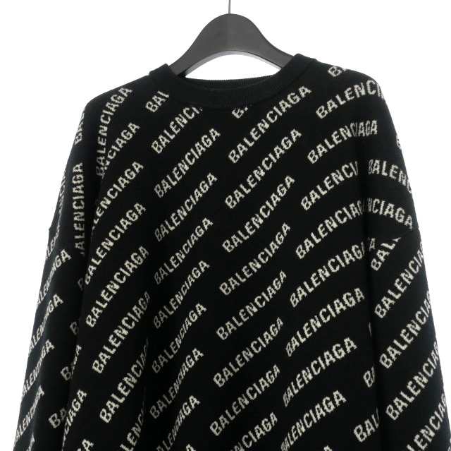 中古】バレンシアガ BALENCIAGA Mini Allover Logo Sweater ロゴニット セーター 長袖 XS ブラック 黒  719654の通販はau PAY マーケット - ブランド古着のベクトル | au PAY マーケット－通販サイト