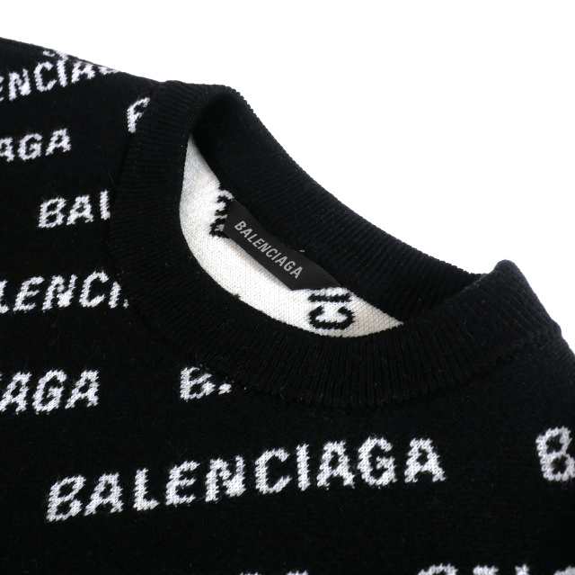 中古】バレンシアガ BALENCIAGA Mini Allover Logo Sweater ロゴニット セーター 長袖 XS ブラック 黒  719654の通販はau PAY マーケット - ブランド古着のベクトル | au PAY マーケット－通販サイト