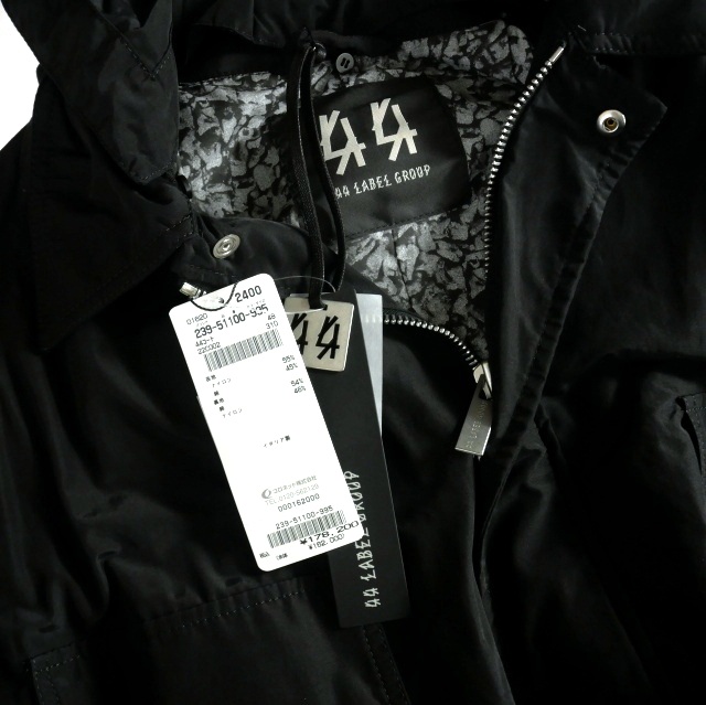 中古】未使用品 44 LABEL GROUP フーデッド ナイロンロングコート