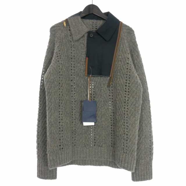 【中古】未使用品 カラー kolor 23AW SWICHING KNIT スウィッチング ニット セーター 1 グレー 23WCM-N05303A メンズの通販は