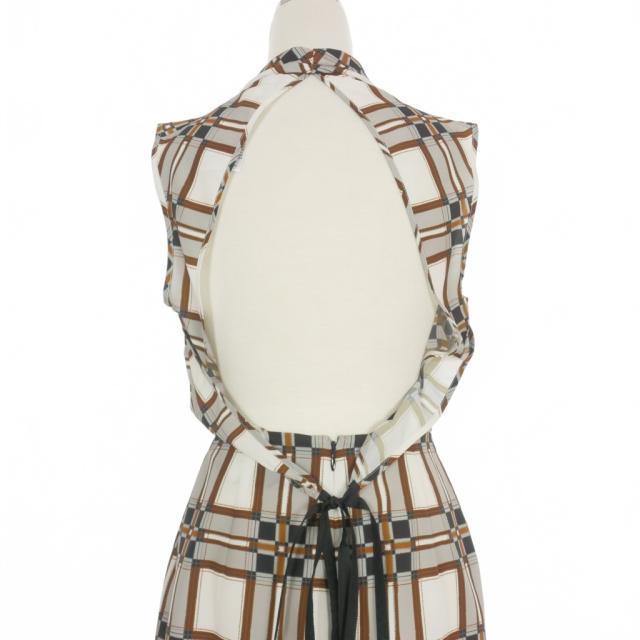 【中古】未使用品 ディースクエアード DSQUARED2 22AW チェック ノースリーブワンピース バックオープン 38 グレー 中古】未使用品 ディースクエアード DSQUARED2 22AW チェック
