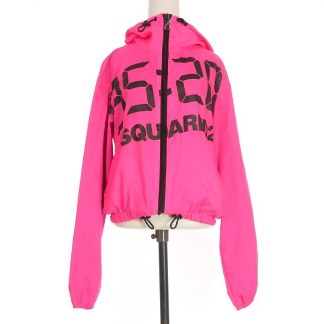 【中古】ディースクエアード DSQUARED2 20AW ロゴプリント ナイロンパーカー フーディ 長袖 40 ピンク S73AM0341の通販は 13,706円