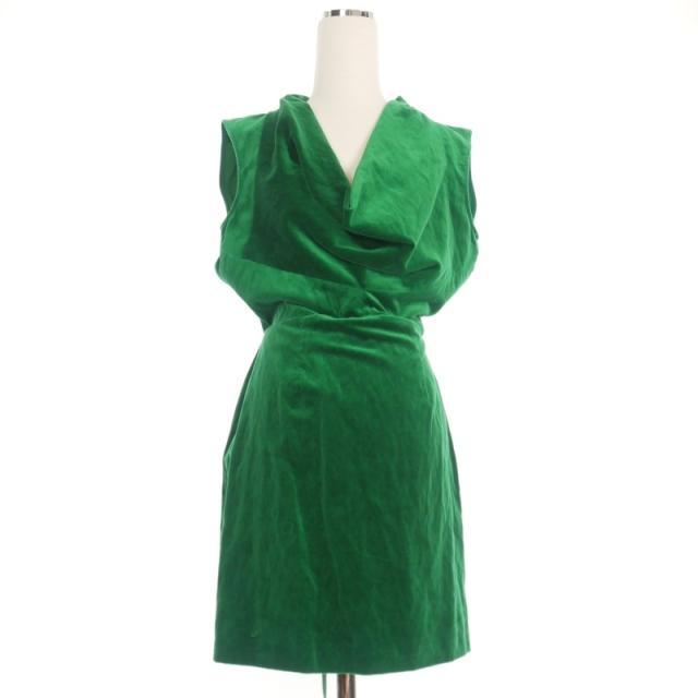 【中古】ディースクエアード DSQUARED2 22AW バックオープン ベルベットワンピース ドレス 38 グリーン 緑