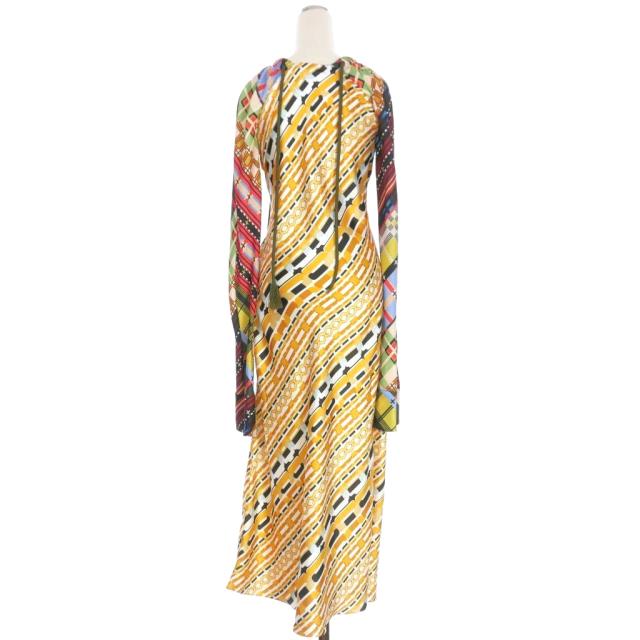 【中古】ディースクエアード DSQUARED2 22AW 総柄プリント ロングワンピース ドレス 長袖  38 マルチカラー 中古】ディースクエアード DSQUARED2 22AW 総柄プリント ロング