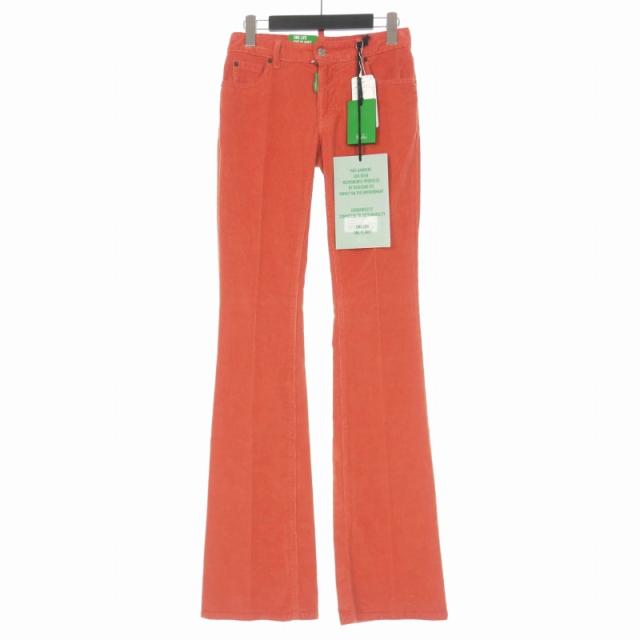 【中古】未使用品 ディースクエアード DSQUARED2 22AW Mid Waist コーデュロイ フレアパンツ 34 赤 レッド S73LA0266