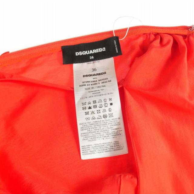 未使用品 ディースクエアード DSQUARED2 22AW リボンタイ シルクシャツ ブラウス 長袖 36 レッド 赤 S72NC1004 国内正規 レディース 中古】未使用品 ディースクエアード DSQUARED2 22AW リボンタイ