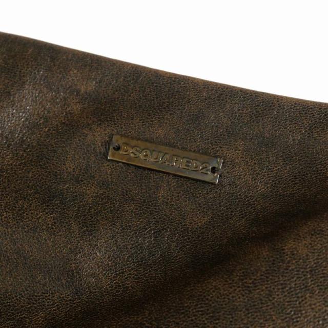 【中古】ディースクエアード DSQUARED2 22AW 羊革 レザーラップスカート 38 ブラウン 茶 S72MA0920 国内正規_3