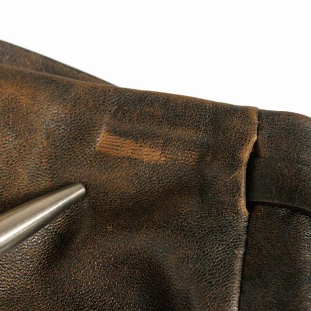 【中古】ディースクエアード DSQUARED2 22AW 羊革 レザーラップスカート 38 ブラウン 茶 S72MA0920 国内正規_6