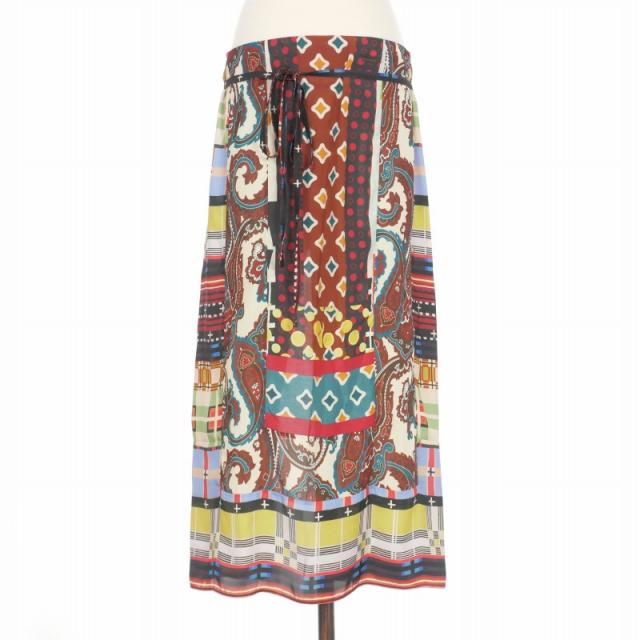 【中古】ディースクエアード DSQUARED2 22AW クレイジーパターン ロングスカート 38 マルチカラー S72MA0924 国内正規