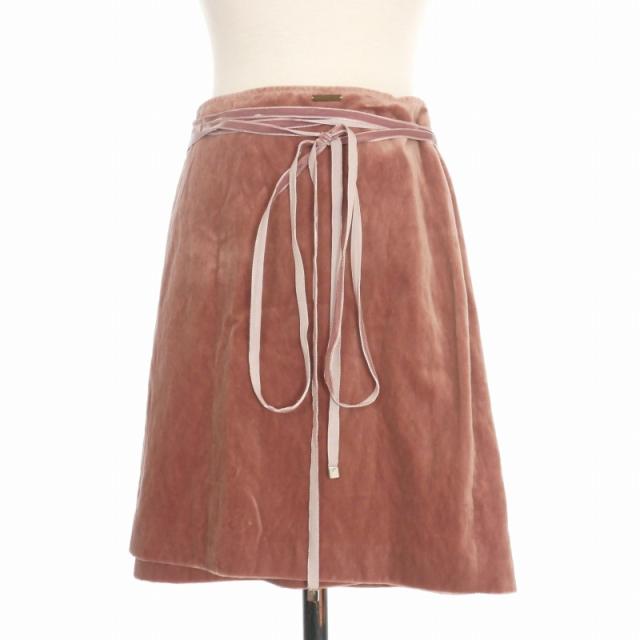 【中古】ディースクエアード DSQUARED2 22AW ベルベット ラップスカート 38 ピンク S72MA0917 国内正規 レディース