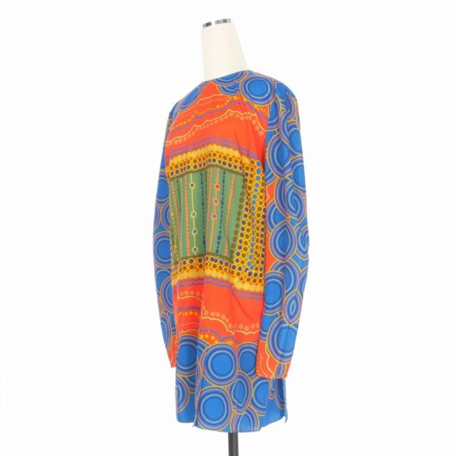 【中古】ディースクエアード DSQUARED2 22AW Boho Art 総柄プリント ワンピース ドレス 長袖 38 マルチカラー_2