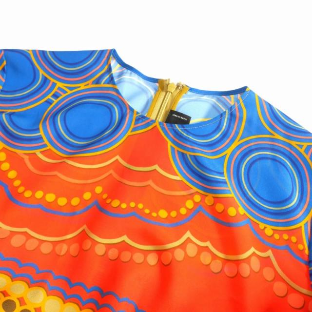 【中古】ディースクエアード DSQUARED2 22AW Boho Art 総柄プリント ワンピース ドレス 長袖 38 マルチカラー_3