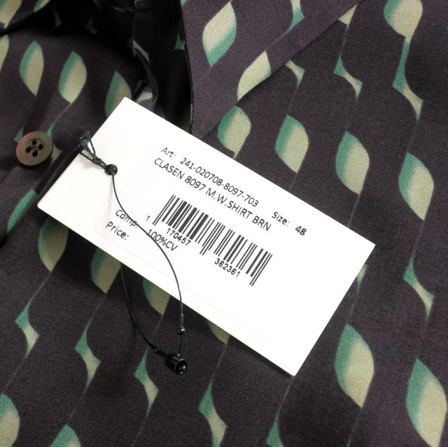 【中古】未使用品 ドリスヴァンノッテン DRIES VAN NOTEN 24SS Clasen Shirt 総柄 ショートスリーブシャツ 半袖 48_4
