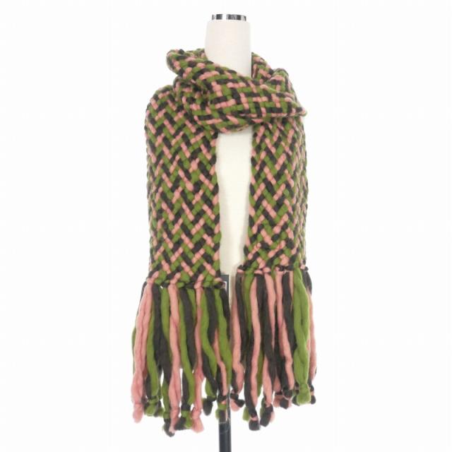 【中古】未使用品 ディースクエアード DSQUARED2 22AW 編み込み ウールマフラー ストール UNI マルチカラーの通販は