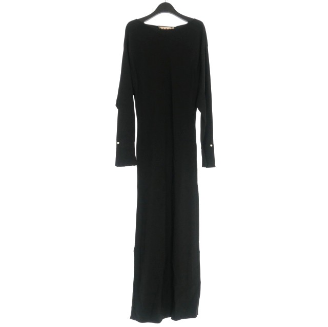 【中古】マルニ MARNI 22AW ストレッチビスコース ロングワンピース ドレス 長袖 40 ブラック 黒 ABMA0884A0の通販は
