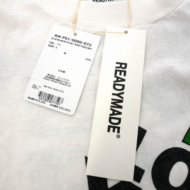 【中古】未使用品 レディメイド　READYMADE 24AW SS T-SHIRT PEACE/WHITE プリント Tシャツ 半袖 L ホワイト 中古】未使用品 レディメイド READYMADE 24AW SS T-SHIRT PEACE/WHITE