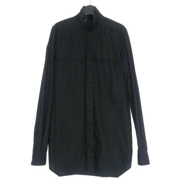 【中古】リックオウエンス Rick Owens 19SS Field shirts フィールドシャツ 長袖 46 ブラック 黒 RU19S2294-P メンズ