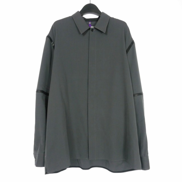 【中古】オーエーエムシー OAMC 23AW MODULAR SHIRT ジッパーデザインシャツ 長袖 M グレー 23E28OAU24 メンズ