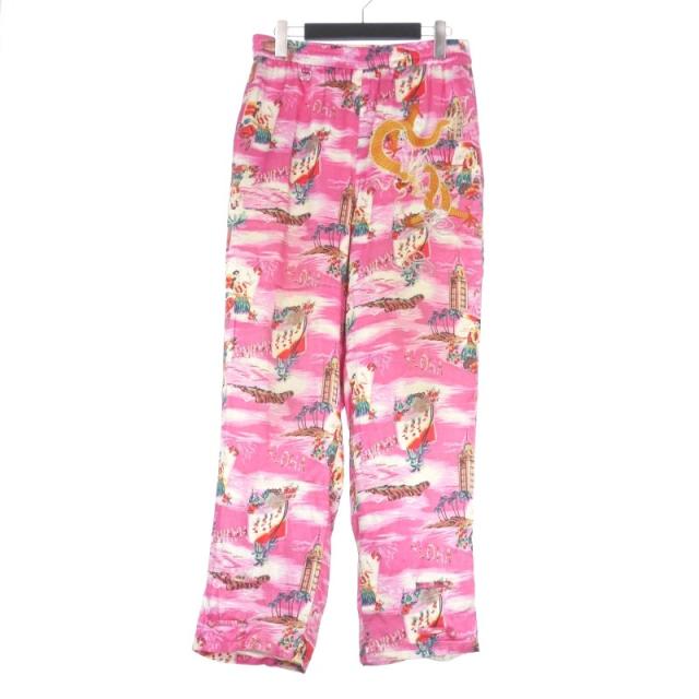 【中古】ダブレット doublet 20AW ALOHA KUNG FU PANTS アロハ サテンパンツ S ピンク 20AW14PT129 メンズの通販はスラックス