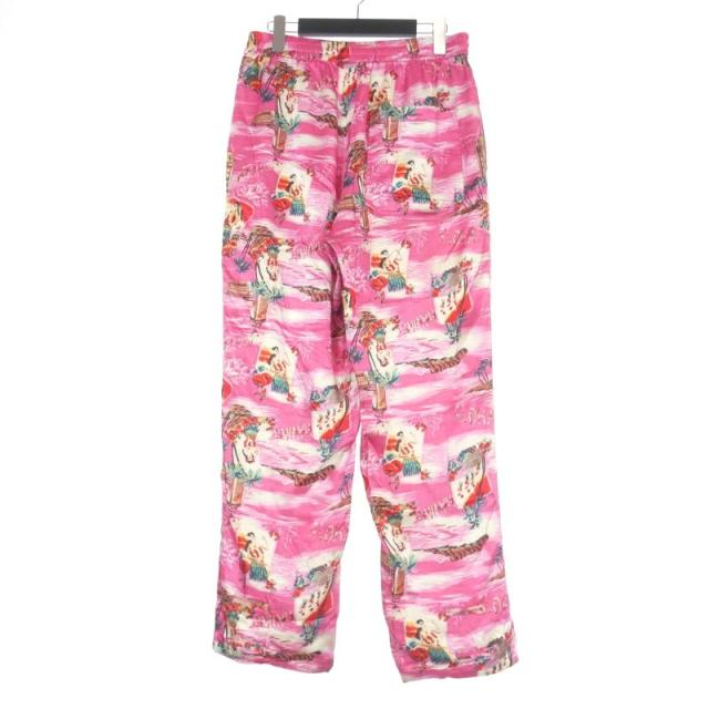 【中古】ダブレット doublet 20AW ALOHA KUNG FU PANTS アロハ サテンパンツ S ピンク 20AW14PT129 メンズの通販は