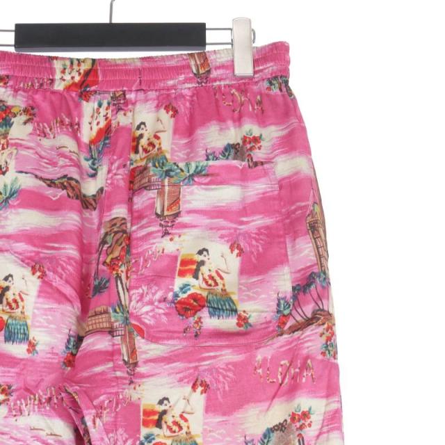 【中古】ダブレット doublet 20AW ALOHA KUNG FU PANTS アロハ サテンパンツ S ピンク 20AW14PT129 メンズの通販は