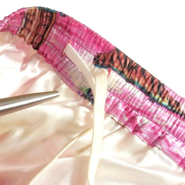 【中古】ダブレット doublet 20AW ALOHA KUNG FU PANTS アロハ サテンパンツ S ピンク 20AW14PT129 メンズの通販は