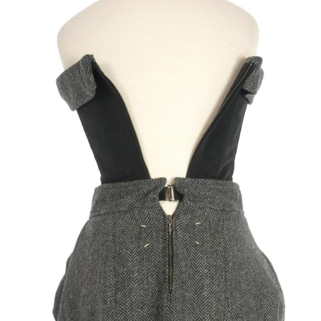 【中古】メゾンマルジェラ Maison Margiela 22AW ヘリンボーン切替 ベアトップワンピース ドレス 36 黒/灰色 中古】メゾンマルジェラ Maison Margiela 22AW ヘリンボーン切替 ベア