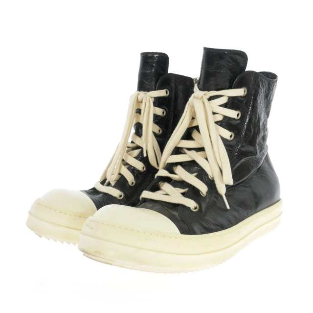 【中古】リックオウエンス Rick Owens RAMONES ラモーンズ ハイカットスニーカー 靴 42 ブラック 黒 E17 2701 メンズ