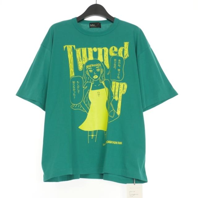 【中古】未使用品 カラー kolor × TONDABAYASHI RAN 23SS 30s 天竺 プリントTシャツ 半袖カットソー 2 緑 グリーンの通販は