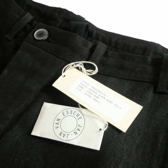 【中古】ヤンヤンヴァンエシュ JAN JAN VAN ESSCHE TROUSERS#72 CHINO STYLE TROUSERS ヘンプトラウザーズ XS 黒