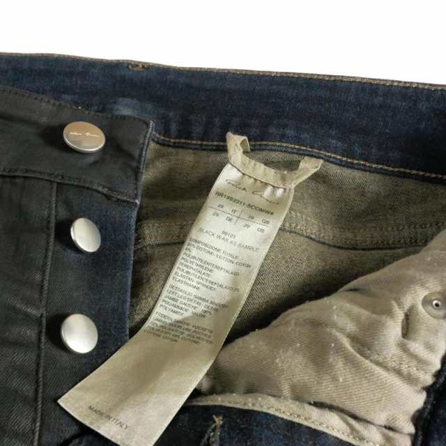 【中古】リックオウエンス Rick Owens 19SS Tyrone Jeans パッチワーク スキニーデニムパンツ ジーンズ 29 ブラック