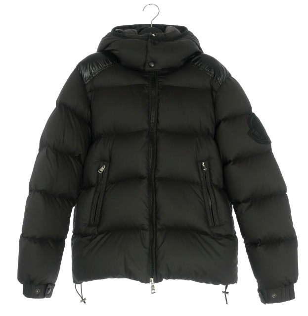 【中古】モンクレール MONCLER BERNIER ベルニエ フーデッド ダウンジャケット ブルゾン 1 ブラック 黒 D20914035085