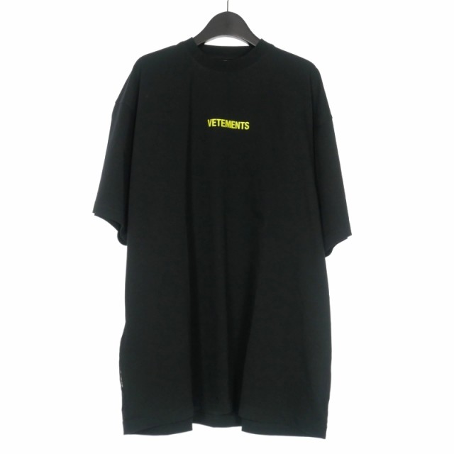 【中古】ヴェトモン VETEMENT 22SS LOGO LABEL T-SHIRT オーバーサイズ Tシャツ 半袖 カットソー XS ブラック 黒