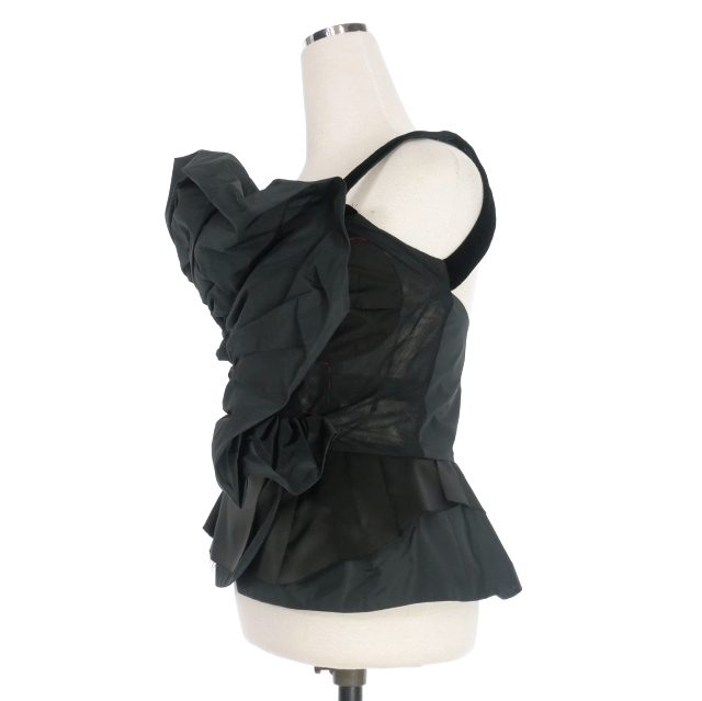 【中古】未使用品 メゾンマルジェラ Maison Margiela 22AW ラッフルトップ キャミソール トップス 36 ブラック 黒の通販は